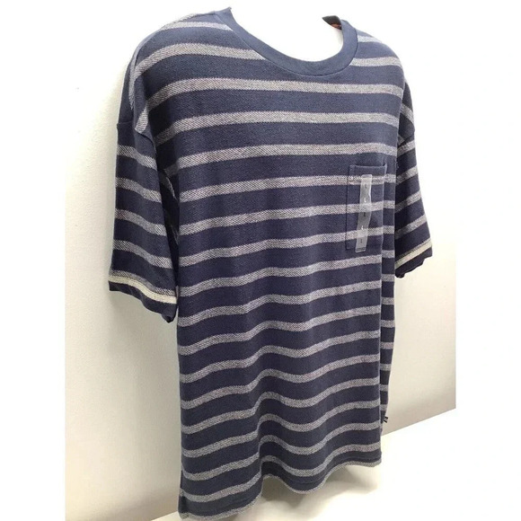 Nautica Men’s 100% Cotton Navy Striped Shirt New With Tags - Picture 2 of 5